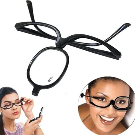 magnifying make up makeup glasses flip down lenses black frame 1 5 4 0 ebay