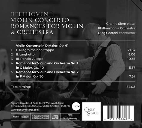 l v beethoven violin concerto and romances Μουσική Προσφορά