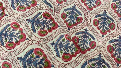 Mughal Cotton Fabric By Yard Block Print Fabric India Etsy