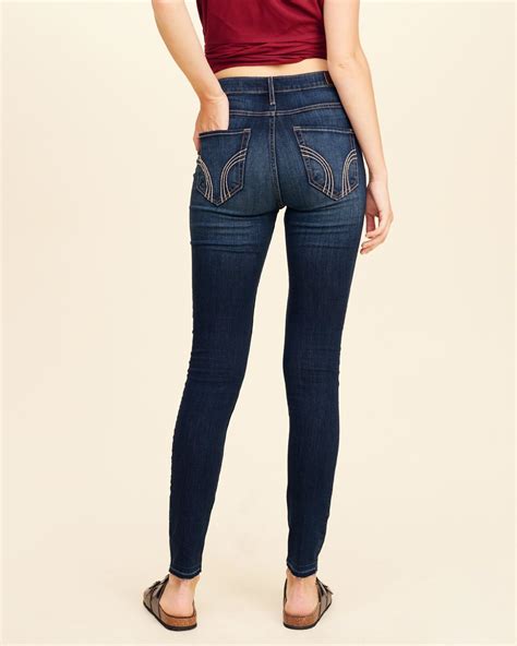 Lyst Hollister High Rise Super Skinny Jeans In Blue