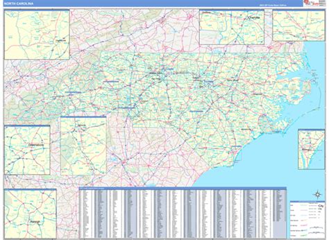 North Carolina Zip Code Wall Map Basic Style By Marketmaps Mapsales