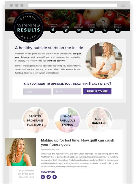 Health And Wellness Website Screenshot For More Examples