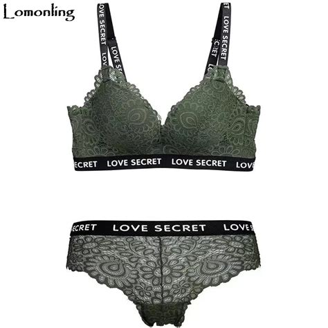 Lomonling Girl Small Chest Sexy Lace Letter V Deep Cup Gather No Rim 3