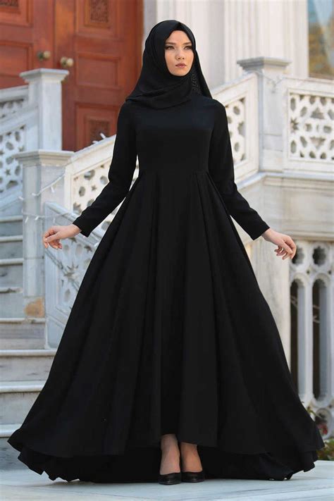 Mehandi Color Black Long Maxi Dress Indian Muslim Women Hijab Burqa