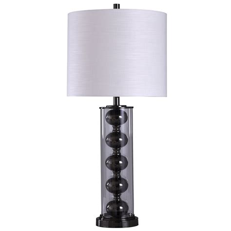 Black Nickel Table Lamp White Shade Black Nickel And Glass