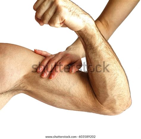 Woman Touches Mans Muscles Stock Photo Shutterstock