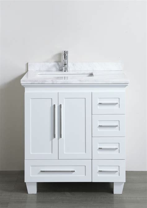 Nadler single bathroom vanity carrara gray cabinet optional countertop save on inch bathroom retreat with soft close drawers authentic italian carrara marble top lowes posted. Accanto Contemporary 30 inch White Finish Bathroom Vanity ...