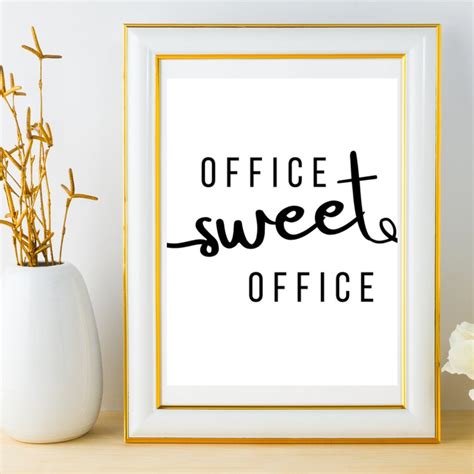 Office Wall Art Typography Office Sweet Office Printable Etsy