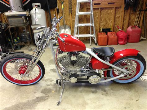 New Custom Red Springer Front End Rigid Bobber Style Motorcycle