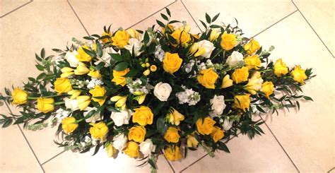 Stunning Yellow And White Rose Double Ended Spray Funeral Sprays