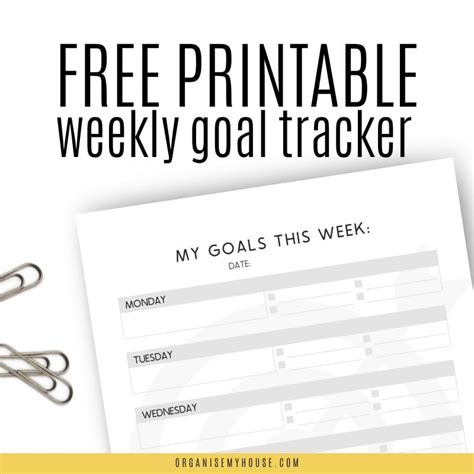 Free Weekly Goals Printable Template Easily Plan Every Day