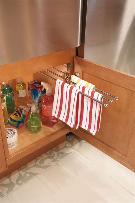 Amazon com interdesign axis over the cabinet kitchen dish towel bar. Sliding Towel Bar - Chrome - Merillat | Kitchen cabinet accessories, Towel bar, Cabinet accessories