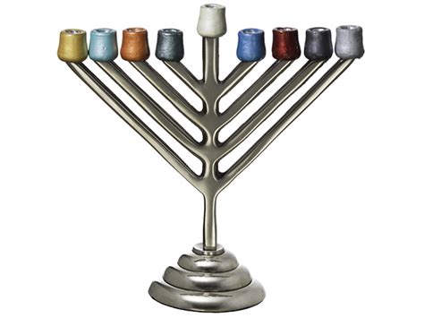 Buy Colorful Aluminium Chabad Hanukkah Menorah Israel