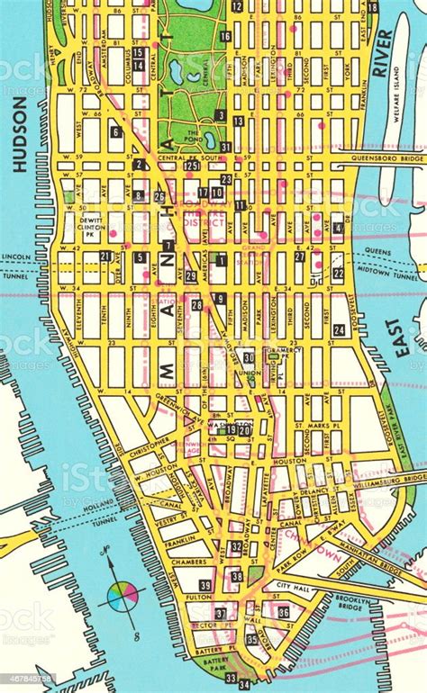Map Of Lower Manhattan Stock Vector Art And More Images Of 2015 467845758