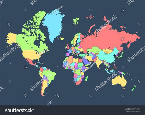 Stock Vektor „political Map World Countries Separated By Bez