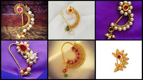 Maharashtrian Nath Latest Gold Nath Design Beautiful Marathi Nose Ring Design Moti Nath