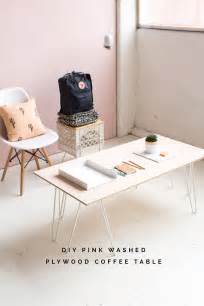 The first 2 plywood pieces will become the top and bottom of the table and the third piece, with modifications in step 5, will become the drawers bottoms. DIY Pink Washed Plywood Coffee Table | Fall For DIY