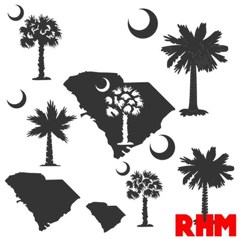 South Carolina Palmetto Tree Moon Dxf Svg Files Plasma Cutting Etsy