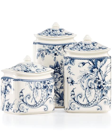 Ceramic Blue And White Canister Set Of 4