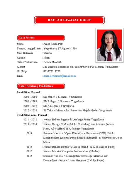 43 modern resume templates guru job search inspiration template cv lamaran kerja format word shopee indonesia tutorial membuat cv di word contoh template cv . Contoh CV Curriculum Vitae Kreatif dan Menarik