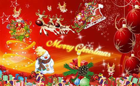 Merry Christmas Sparkling Golden Tree Lights Best Hd Wallpaper