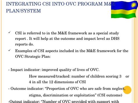 integrating csi into ovc program mande system