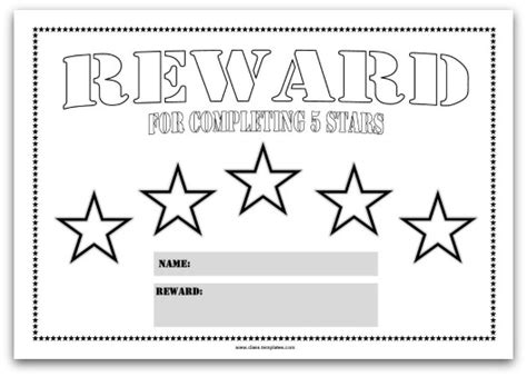 Weekly Star Reward Chart Printable Kingmarianandqueen