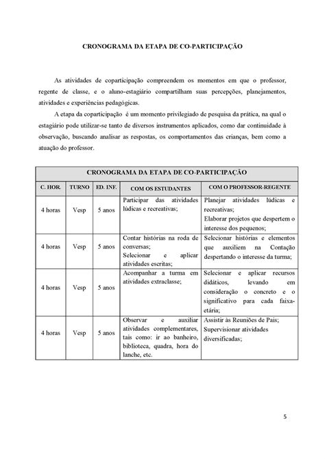 Projetos De Estagio Para Educacao Infantil