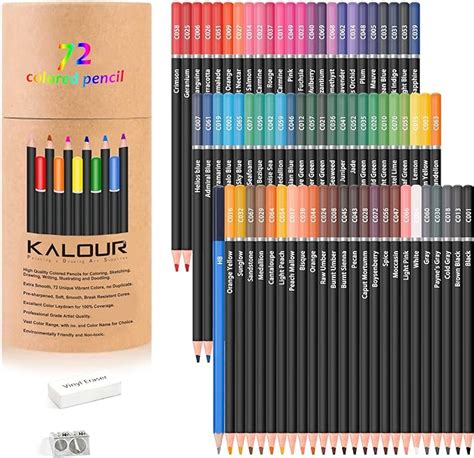 Kalour Colored Pencils For Adult Coloring Bookset Of 72