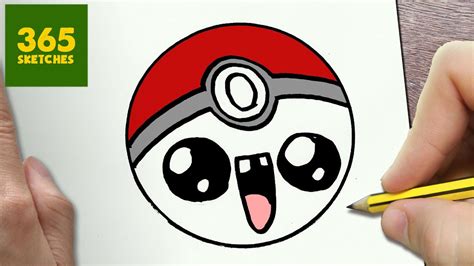 How To Draw A Pokeball Cute Easy Step By Step Drawing Lessons For Kids