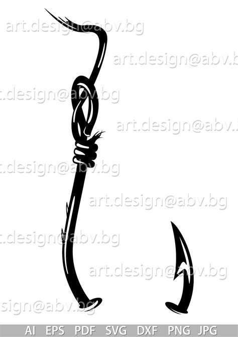 Vector FISHING HOOK Hooked AI Eps Pdf Png Svg Dxf Etsy
