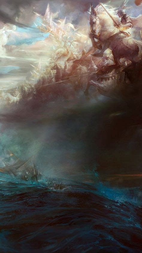 Poseidon And Hephaestus Myths And Monsters Fantasy Art Seascape Paintings