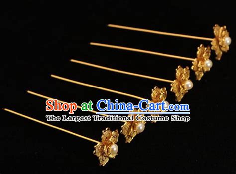 Traditional Handmade Chinese Hair Accessories Golden Hairpins China