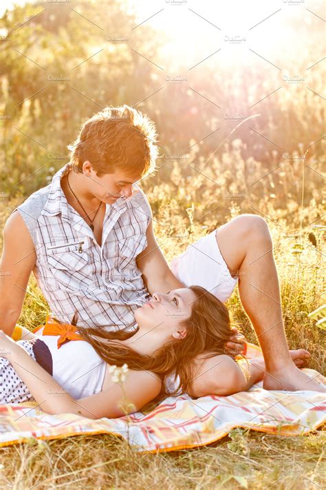 Young Couple In The Picnic High Quality People Images Creative Market