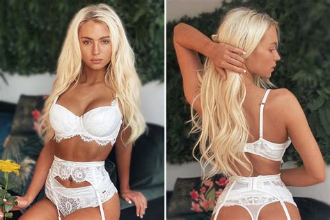 love island s lucie donlan stuns in white lace lingerie with suspender belt for glamorous shoot