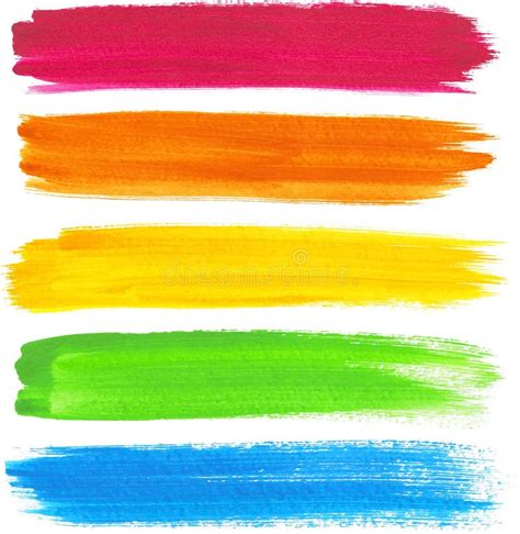 Colorful Vector Watercolor Brush Strokes Stock Vector Illustration Of