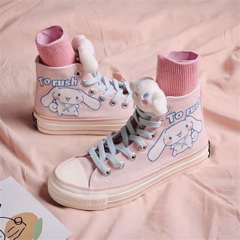 Ulzzang Featuring Cinnamoroll High Top Canvas Sneakers Shoes With Socks