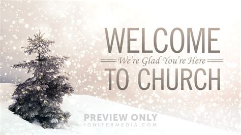 Snowy Tree Welcome To Church Title Graphics Igniter Media