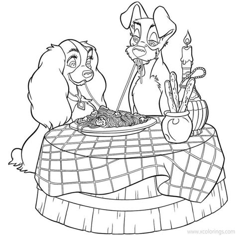 Lady and the Tramp Coloring Pages Trusty Jock and Lady - XColorings.com