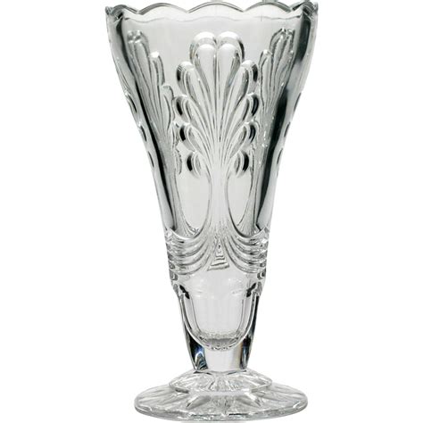Vintage Art Deco Glass Vase Pressed Crystal European Large From Catisfaction On Ruby Lane
