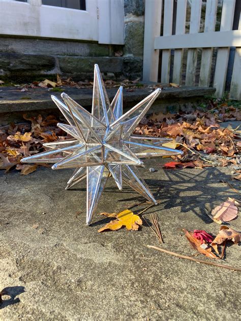 Stained Glass Moravian Star Tree Topper Glass Tree Topper Etsy