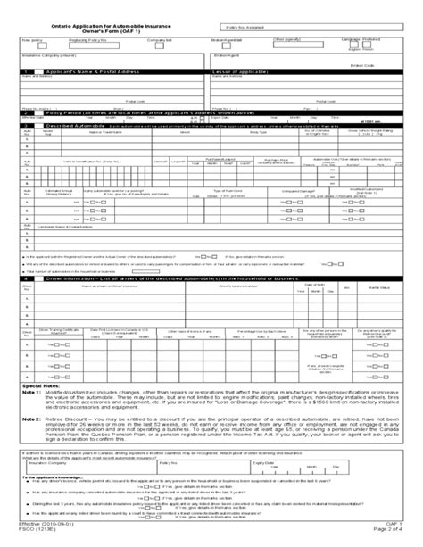 Even with recent clawbacks in coverage, it. Car Insurance Application Form - Ontario Free Download