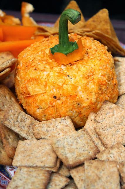 Pumpkin Shaped Cheese Ball Halloween Appetizer Cheese Halloween