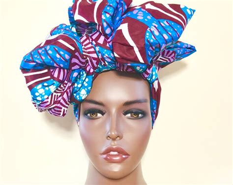 African Head Wrap African Print Head Wrap Turban African Etsy