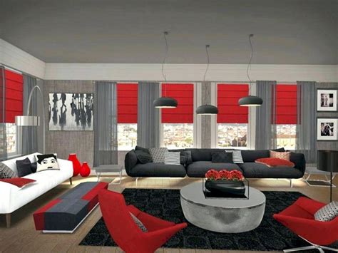 20 Best Red Living Room Paint Color Decoration Ideas Black And Red