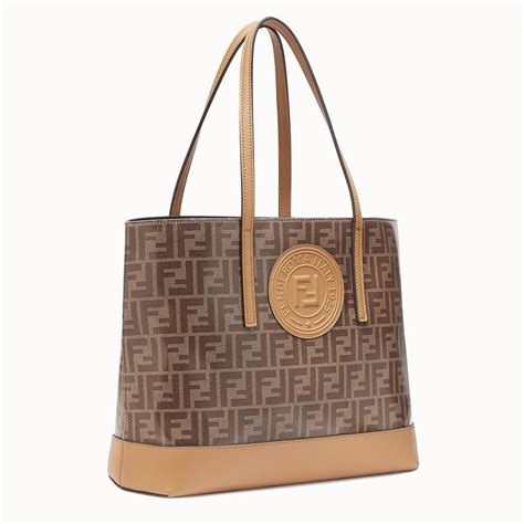 Great savings & free delivery / collection on many items. Fendi Bag Ff Shopping Logo Brown Textile and Leather Tote ...