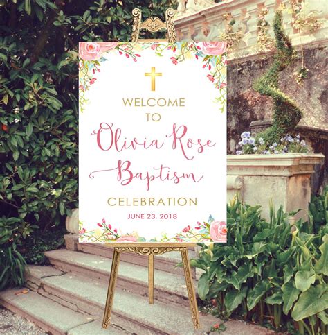 Baptism Welcome Sign Personalized Baptism Print Custom Etsy