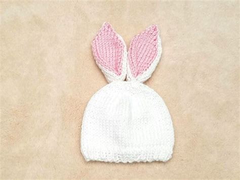 Bunny Baby Hat Bunny Newborn Hat Baby Bunny Hat Spring Etsy White