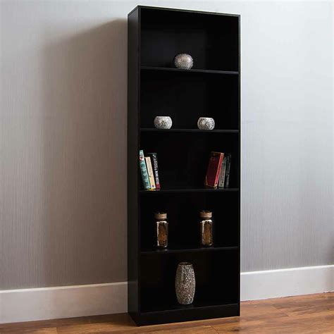 Black 5 Tier Bookcase Lounge Furniture Homesdirect365