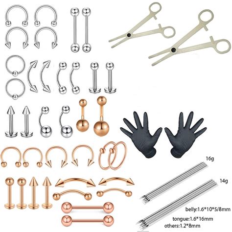 New Hot 1set Body Piercing Tools Professional Piercing Tool Kit Sterile Belly Body Ring Needle